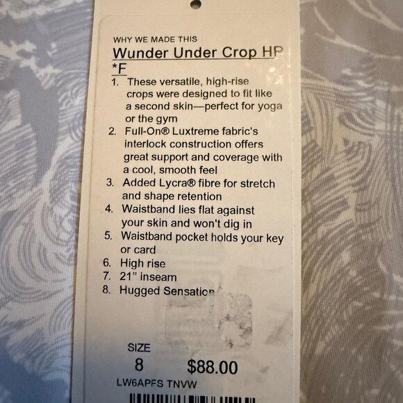 Lululemon Wunder Under Crop (Hi-Rise) 21" Eternal Wave White Leggings - Picture 10 of 10